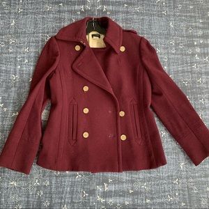 J crew burgundy pea coat